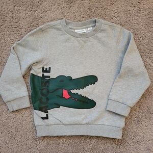 Lacoste Kids Gray and Green Crocodile Sweatshirt